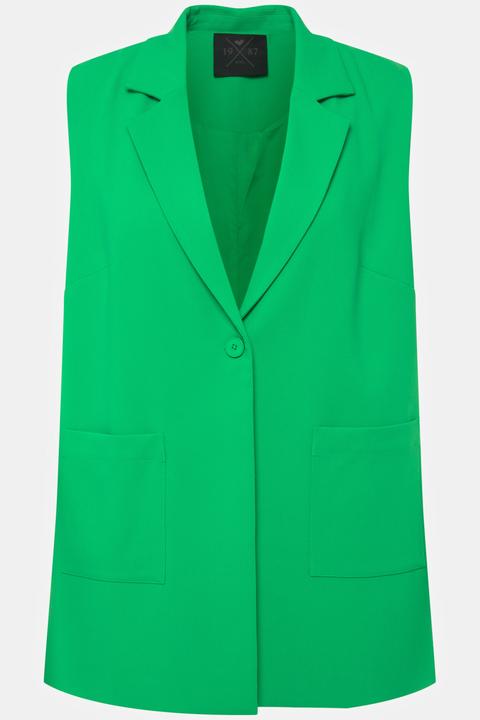 Actual product image Ulla Popken Lapel Collar Open Seam Vest (54)