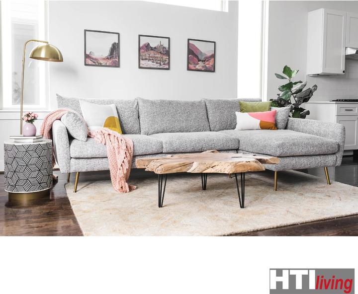 Produktbild HTI-Living Ecksofa Antonius Webstoff Grau rechts (Ecksofa)