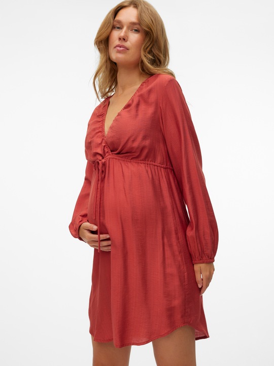 Image du produit Mamalicious Coupe normale Col en V Poignets élastiques Robe courte (M)