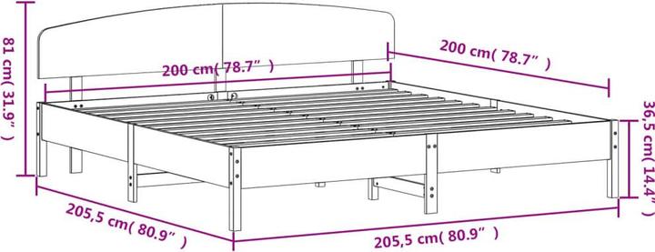 Produktbild vidaXL Bettgestell (200 x 200 cm)