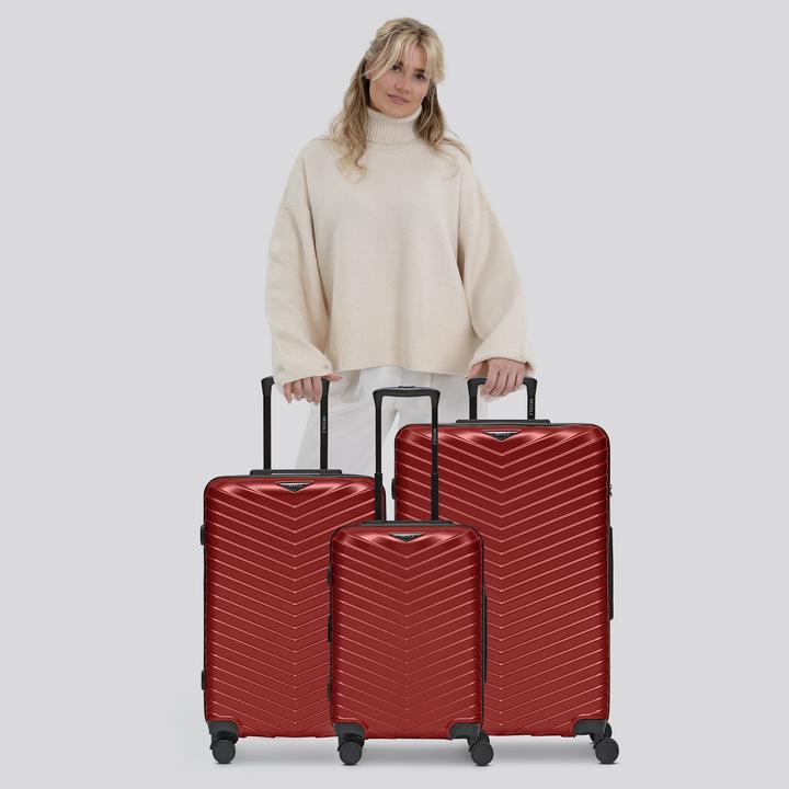 Actual product image Redolz Essentials 18 4-wheel suitcase set 3-piece with stretch fold (226 l)