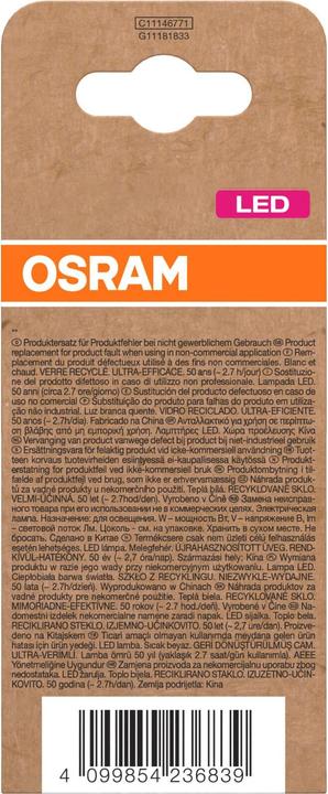 Actual product image Osram OSR Bulb LED Fil Ultra E27 (E27, 5 W, 1055 lm, 1 x, A)