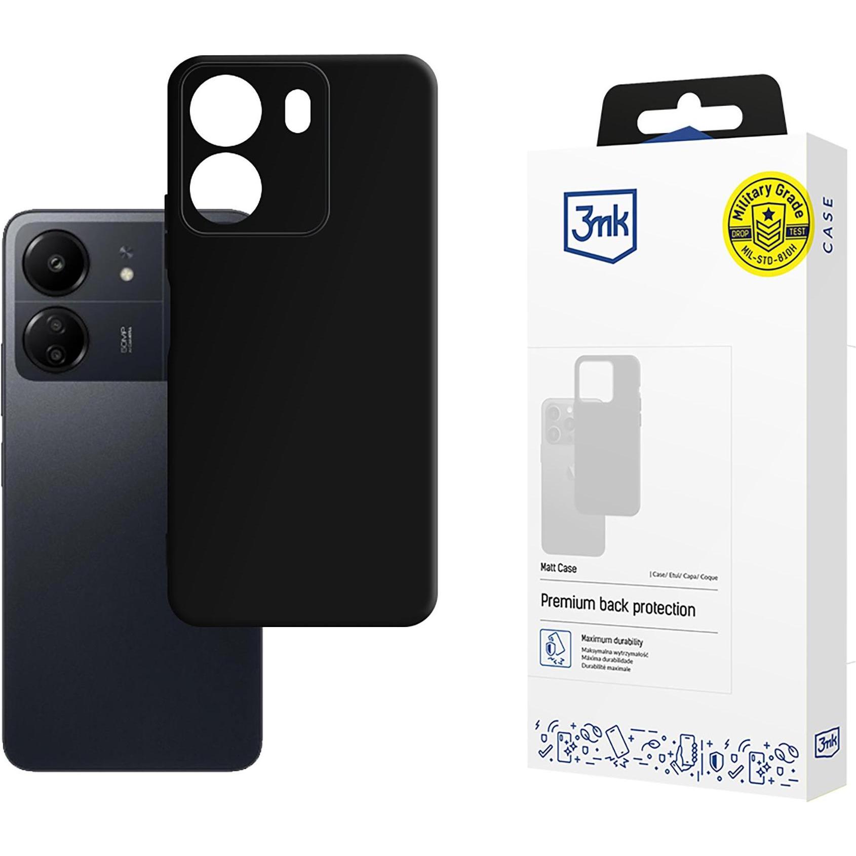 3Mk Nero Custodia Opaca Redmi 13C / Poco C65 Czarny/ (Xiaomi Poco C65, Xiaomi Redmi 13C), Cover Smartphone,