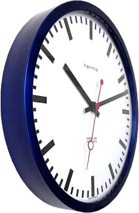 Produktbild Hermle Radiogesteuerte Stationsuhr mit weissem Zifferblatt und Blockzeiger (30 cm)