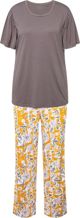 Produktbild Ulla Popken Pyjama, Blüten, U-Boot-Ausschnitt, Halbarm, Taschen (46, 48)