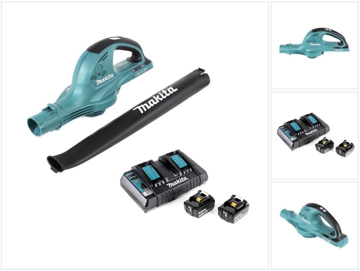 Makita DUB 361 PT 2x 18 V / 36 V Akku Laubbläser Gebläse + 2x BL 1850 5 Ah / 5000 mAh Akku + (Akkubetrieb, Laubbläser)