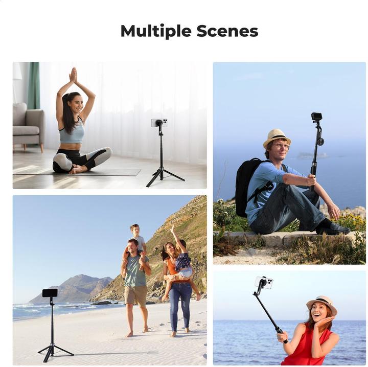 Image du produit K&F Concept MS-52 1.8M Magnetic Selfie Stick With Bluetooth Remote Control, 1/4 Screw, Phone Holder