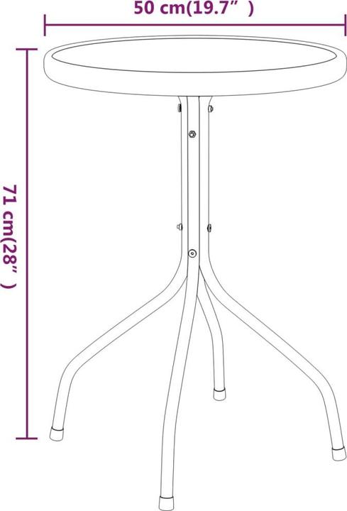 Image du produit vidaXL Gartentisch (50 x 71 cm)