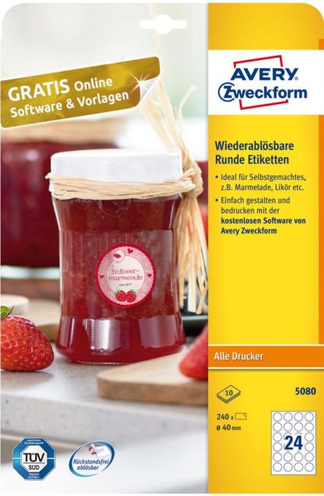 Image du produit Avery Runde Etik. Ø:40mm