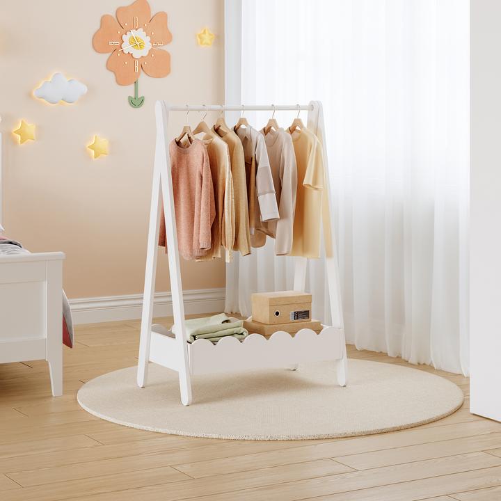En.Casa Kindergarderobe Vestnes 99x66x38 cm Weiss