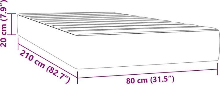 Image du produit vidaXL Taschenfederkernmatratze Samt (80 x 210 cm, Noyau de printemps)