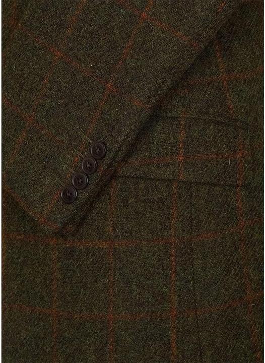 Actual product image Hackett Herringbone Tweed Jacket with Orange Windowpane Check and Tailored Fit (48)