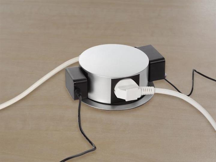 Image du produit Perel Tour de 4 prises - Rétractable - Contact de protection (Système allemand) (4x, CEE 7/3, 1.40 m)