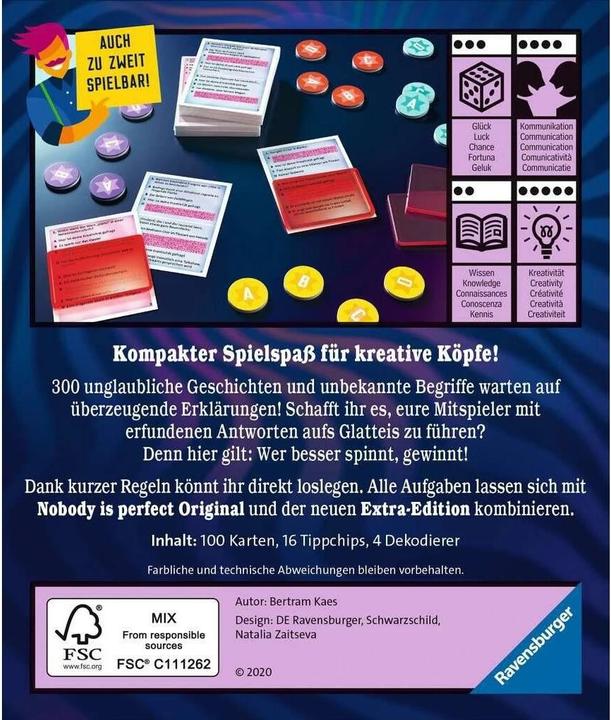 Produktbild Ravensburger Nobody is perfect Mini Edition (Deutsch, 2 - 4 Spieler)