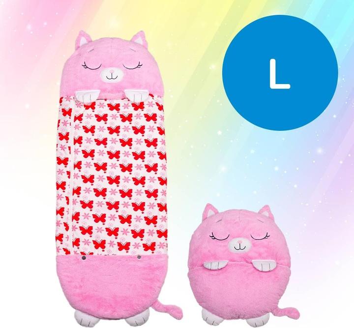 Immagine prodotto Happy Nappers Nappers Cat rosa | Grande 6-12 anni | Gioca - coccola - dormi | Sacco a pelo per bambini (137 cm)