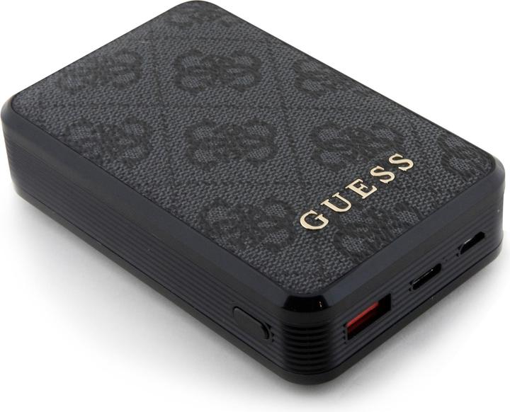 Actual product image Guess Powerbank 18W GUPB10DP4GEGK 10000mAh czarny/black 4G Leather Metal Logo (10000 mAh, 18 W)