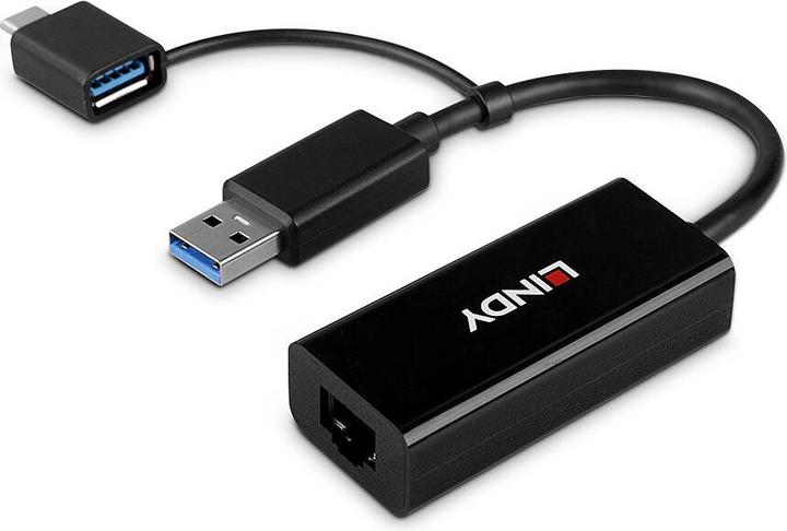 Produktbild Lindy USB 3.2 Gen 1 Gigabit (USB, RJ45 Gigabit Ethernet (1x))