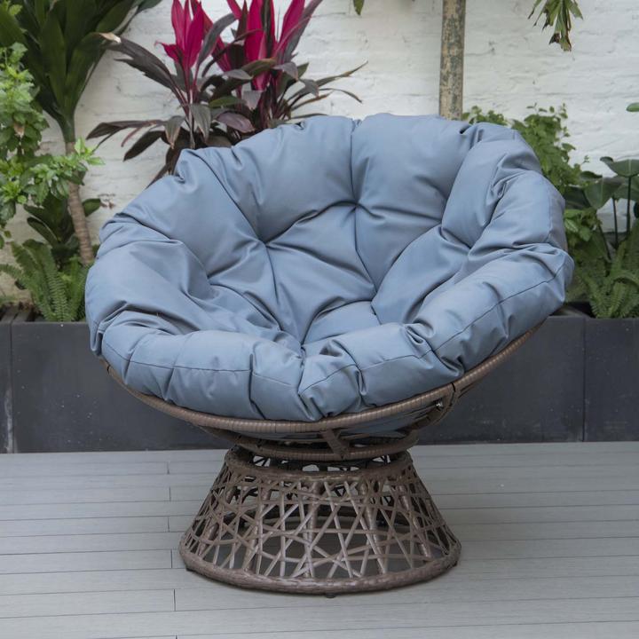 Actual product image PureHaven Lounge chair 92x80x80.5 cm made of rattan round cushion rotatable 360 degrees easy to clean elegant