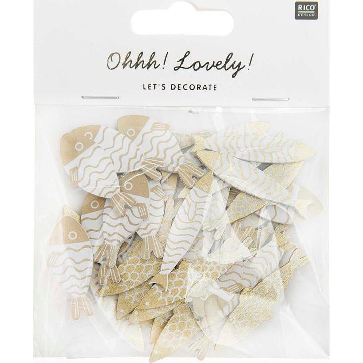 Image du produit Rico Design Décoration à saupoudrer poisson 36 pièces, or/blanc (36 pcs)