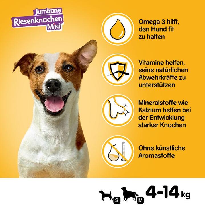 Immagine prodotto Pedigree JUMBONE™ Riesenknochen Beutel Mini mit Rind und Geflügel Geschmack (Adulto, 8 pz., 1280 g)