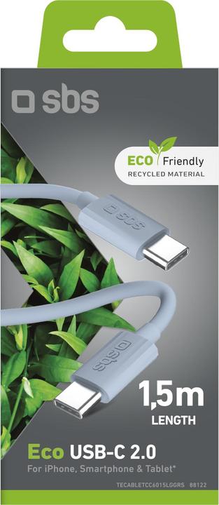 Produktbild SBS USB-C USB-C Kabel mit recyceltem GRS-zertifiziertem Material (1.50 m, 60 W)