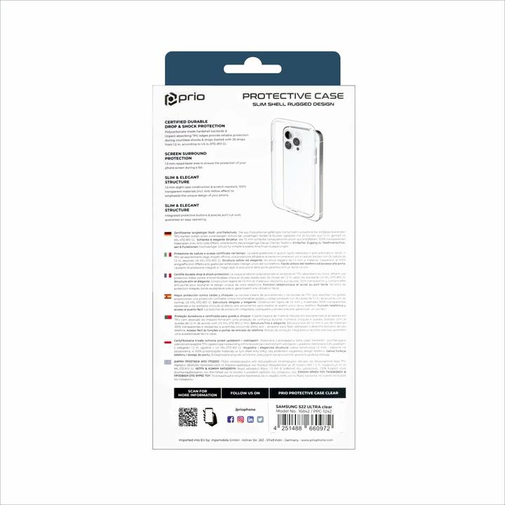 Produktbild prio Schutzhülle für Samsung S22 Ultra klar (Samsung Galaxy S22 Ultra (5G))