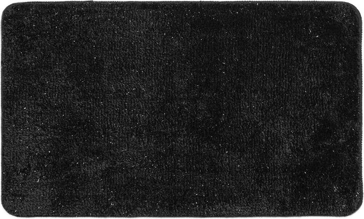 Actual product image Douceur D'intérieur bath mat, black, 75x45x1, plain microfiber + fi (45 x 75 cm)