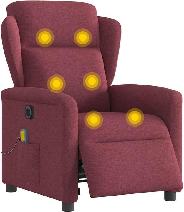Produktbild VidaXL Massagesessel Elektrisch Weinrot Stoff