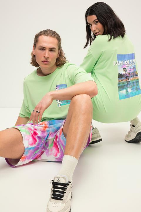 Immagine prodotto Studio Untold Maglia unisex dal taglio oversize con stampe con palme, scollo a girocollo e mezze maniche (S)