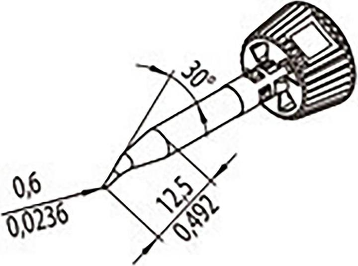 Actual product image 0142SDLF06L/SB Soldering tip Tip size 0.60 mm Contents 1 pc. (Soldering bit)