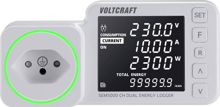 Produktbild Voltcraft SEM5000 CH DUAL Energiekosten-Messgerät Kostenprognose, Alarmfunktion