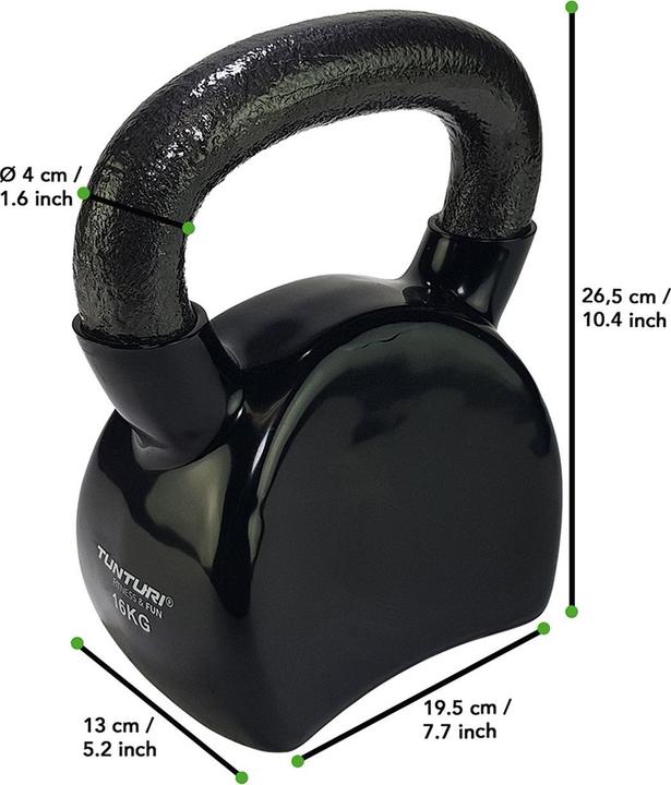 Image du produit Tunturi Vinyl Gusseisen Kettlebell (1 x 16 kg)