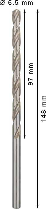 Immagine prodotto Bosch Professional Zubehör Trapano PRO Metal HSS-G, 6,5 x 97 x 148 mm (6,5 mm)