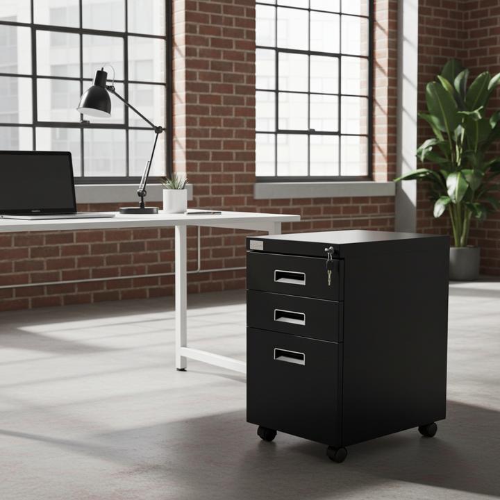 Actual product image Jet-Line PAUL mobile pedestal black Mobile cabinet Office pedestal knock-down