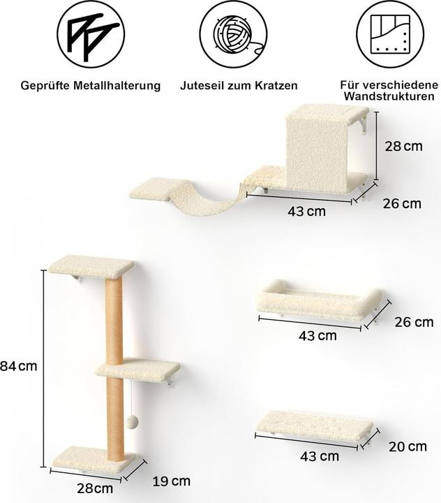 Actual product image Fukumaru 10-teiliges Kletterwand-Set mit Hängematte (Beige)