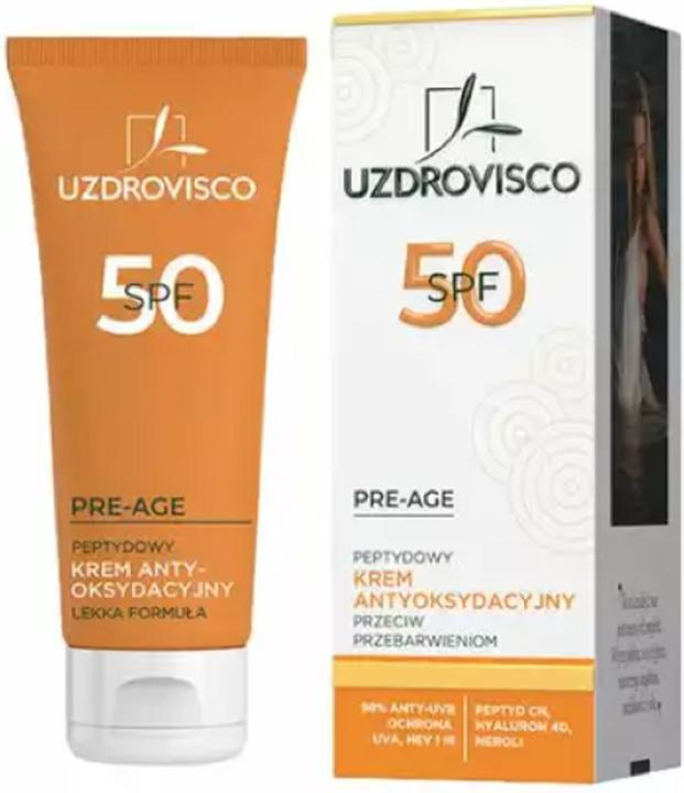 Immagine prodotto Uzdrovisco Pre-Age Peptide Crema Antiossidante Antirughe SPF50 50ml (Crema solare, SPF 50, 50 ml)