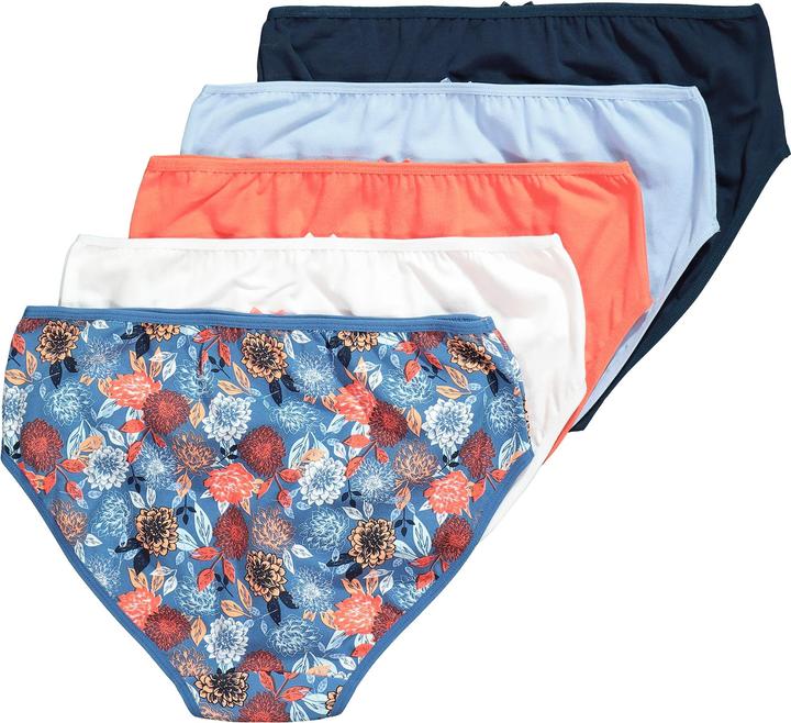 Immagine prodotto Ulla Popken Slip midi in confezione da cinque con fantasia floreale/tinta unita (58)