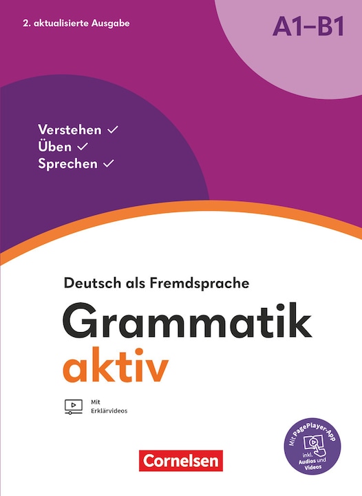Immagine prodotto Grammatik aktiv, Deutsch als Fremdsprache, 2. aktualisierte Ausgabe, A1-B1, Verstehen, Üben (Tedesco, Jin friterica, Ute Voss, 2023)