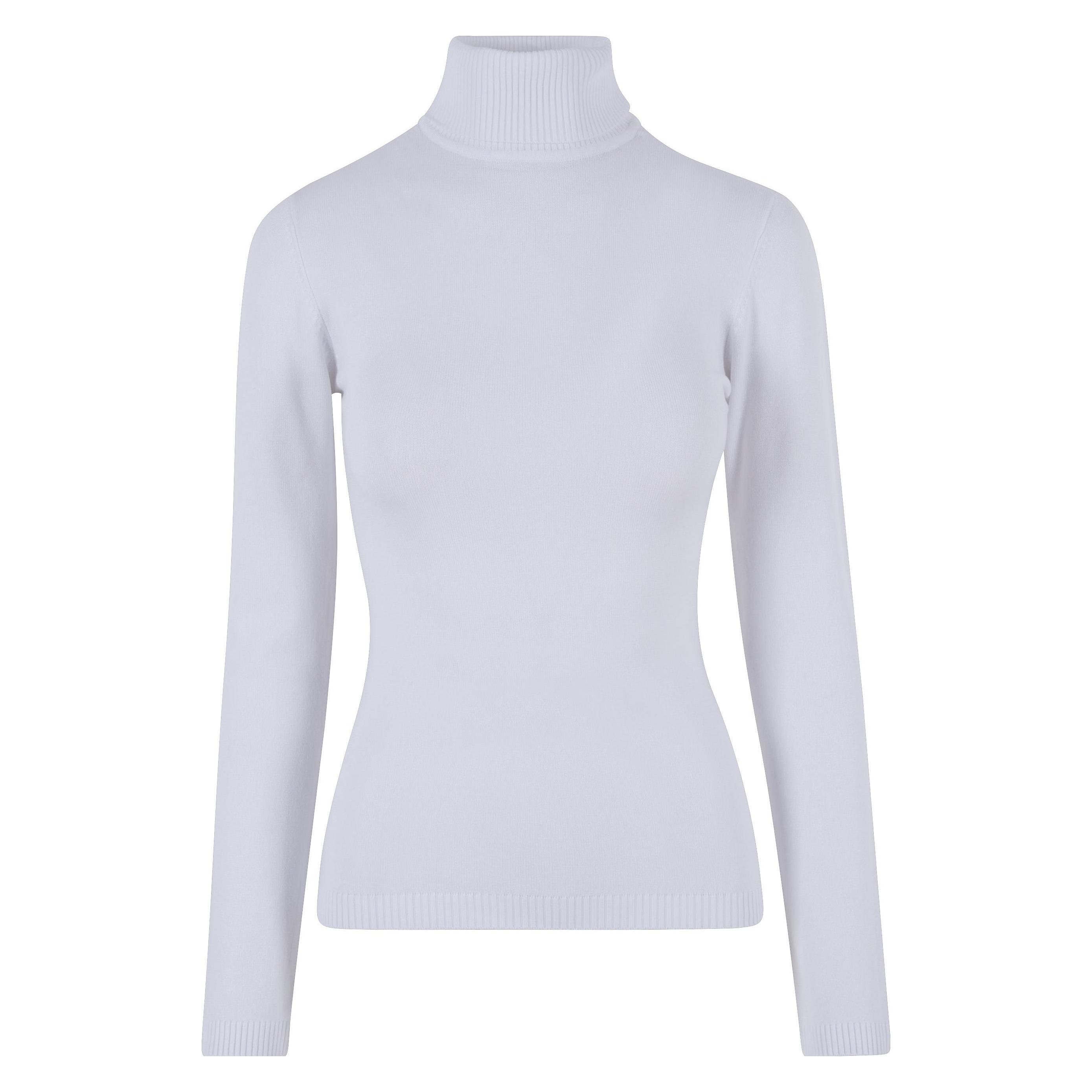 Urban Classics, Damen, Pullover, Ladies Knitted Turtleneck Sweater, Weiss, (4XL)