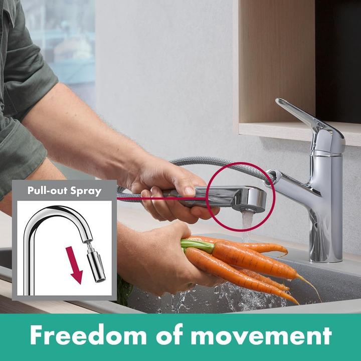 Actual product image hansgrohe Focus M42 Einhebel-Küchenarmatur 150, Ausziehauslauf, 1 Strahlart