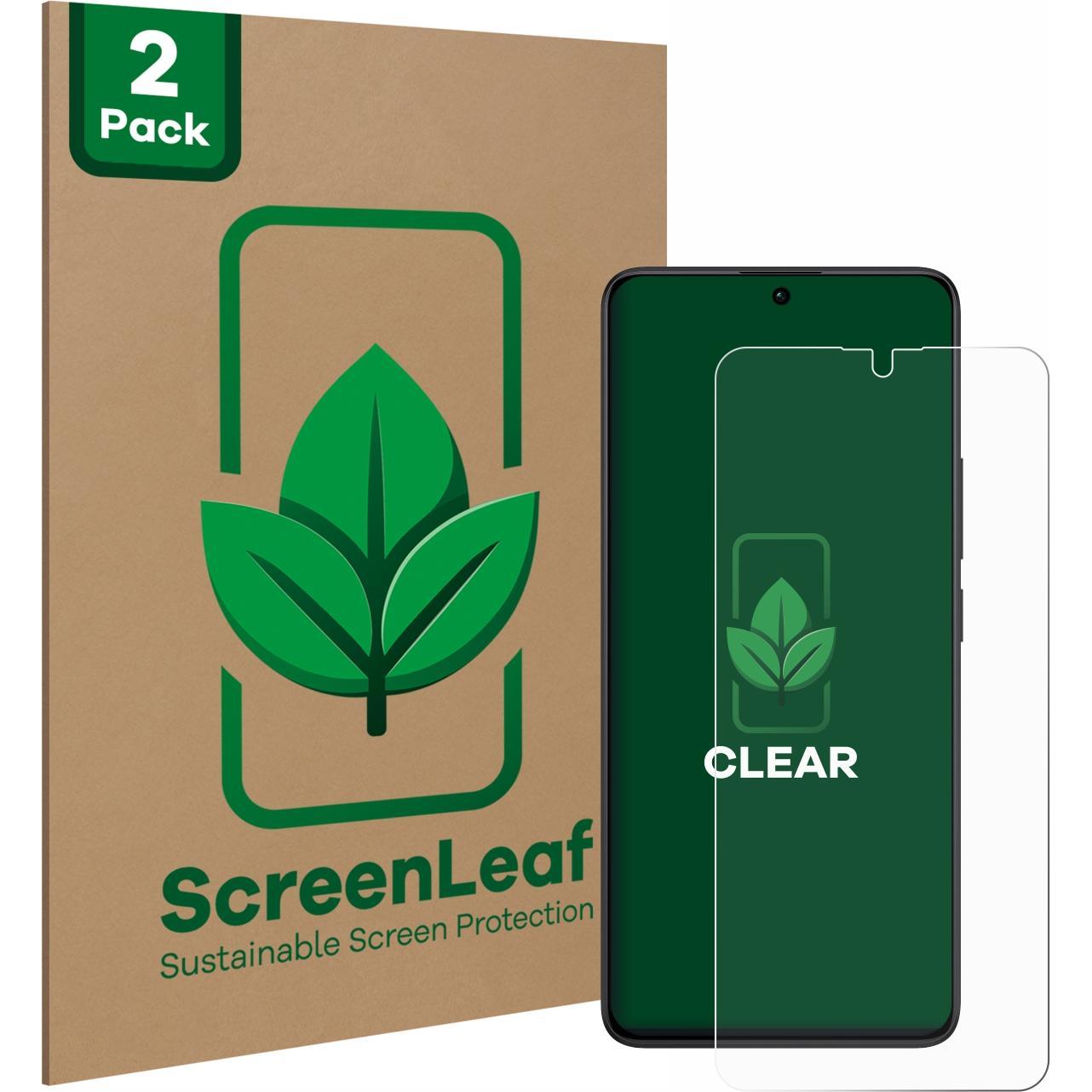 ScreenLeaf Schutzfolie nachhaltiger Displayschutz Displayschutzfolie Folie Klar Transparent (2 Stück, Xiaomi Redmi Note ...