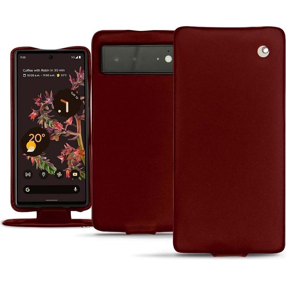Noreve Lederschutzhülle vertikal (Google Pixel 6), Smartphone Hülle, Rot