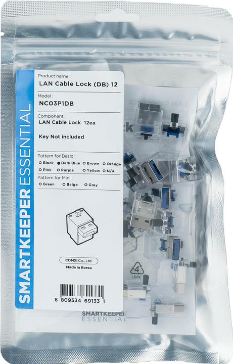 Image du produit Smart Keeper Basic LAN Cable Lock bleu foncé 12 pcs.