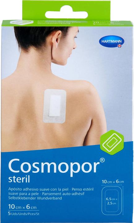 Hartmann Cosmopor sterile 10 x 6 cm wound dressing, 5 plasters (5x)