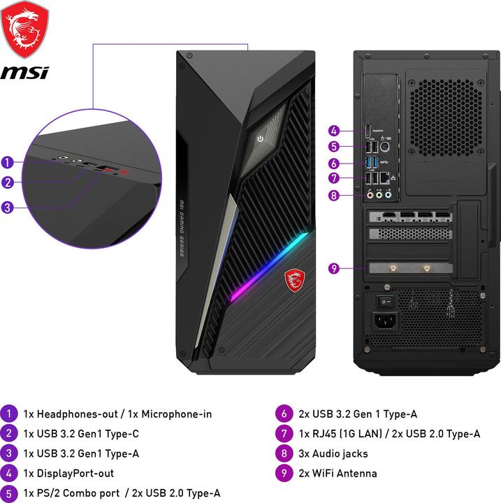 Image du produit MSI MAG Infinite S3 (Intel Core i5-14400F, 16 Go, 1000 Go, GeForce RTX 4060)