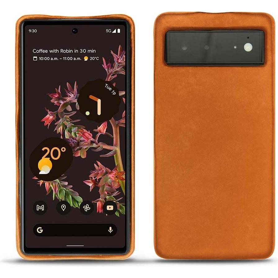 Noreve Lederschutzhülle (Google Pixel 6), Smartphone Hülle, Orange
