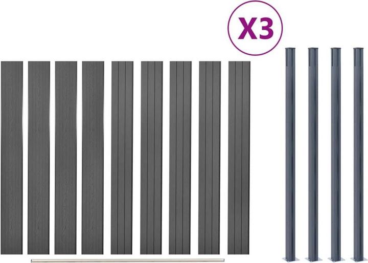 Produktbild vidaXL Zaunelement-Set WPC