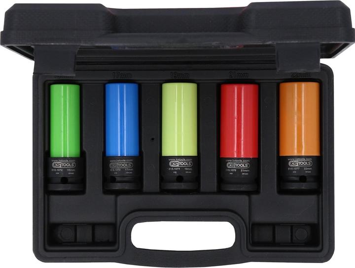 Produktbild KS Tools Stecknuss-Satz (19 mm, 22 mm, 21 mm, 17 mm, 15 mm)
