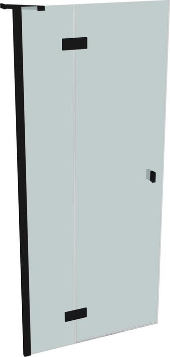 Actual product image Hüppe SolvaPro partially framed swing door, 4-corner, with fixed segment, left attachment, width: 900mm (211 cm, 90 cm)