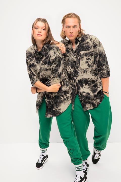 Immagine prodotto Studio Untold Giacca a camicia unisex dal taglio oversize con batik, colletto da camicia e maniche lunghe (M)